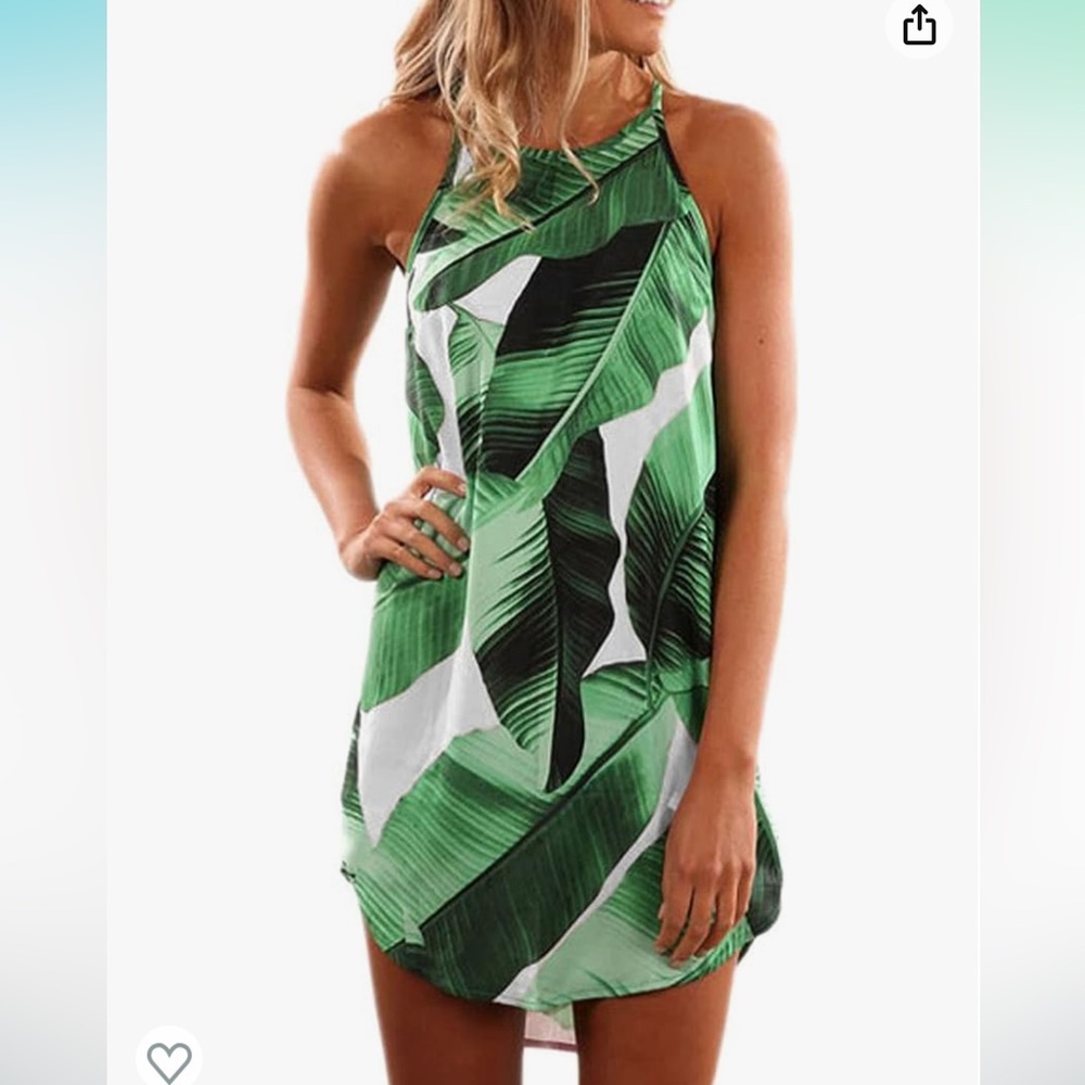 Tropical leaf dress - Medium- NWOT